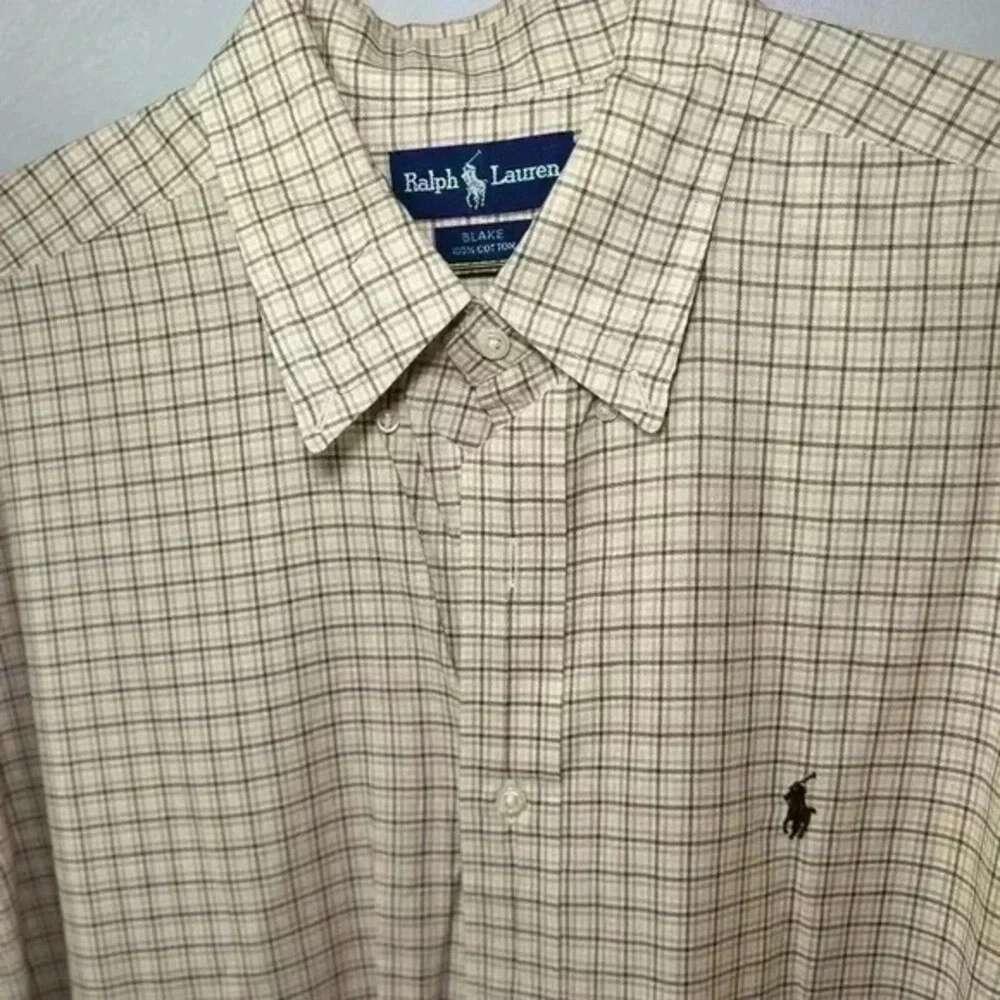Vintage 90s Polo‎ Ralph Lauren Blake XL  Pony Plaid Pattern Casual Button Down